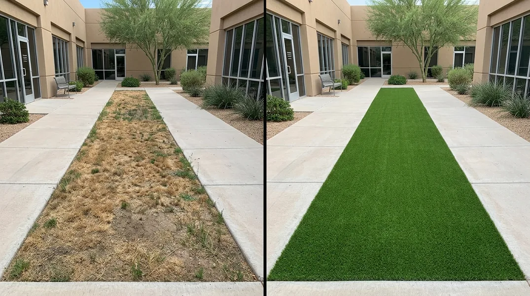 Result artificial grass installation in Chandler - Chandler Turf Installation