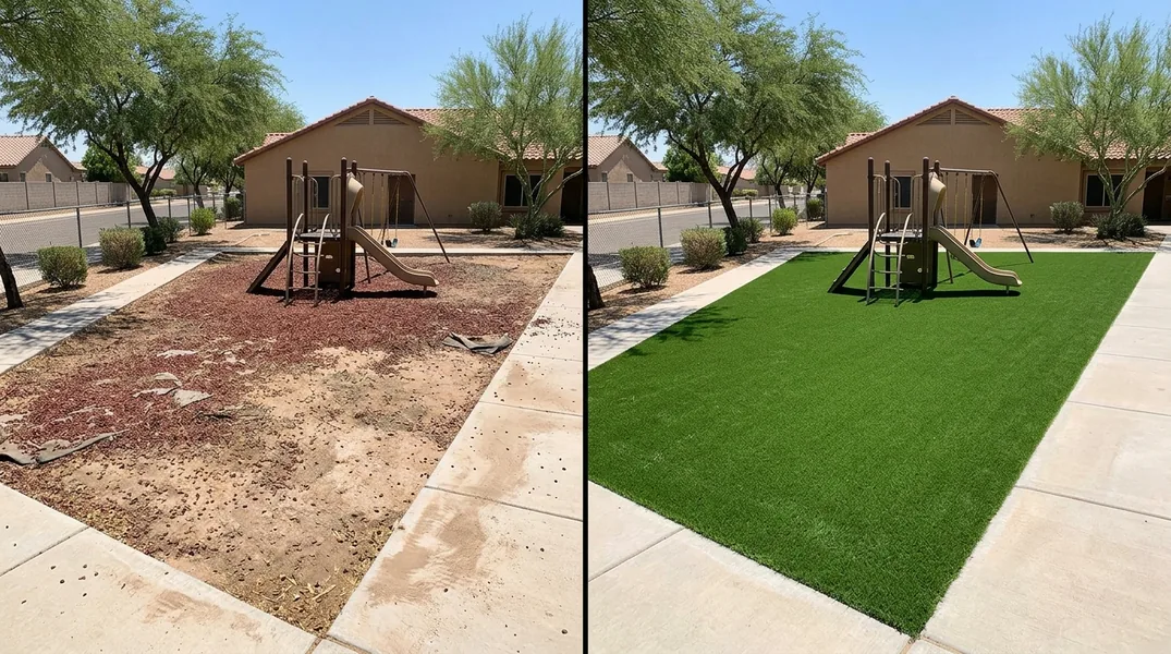 Result artificial grass installation in Chandler - Chandler Turf Installation
