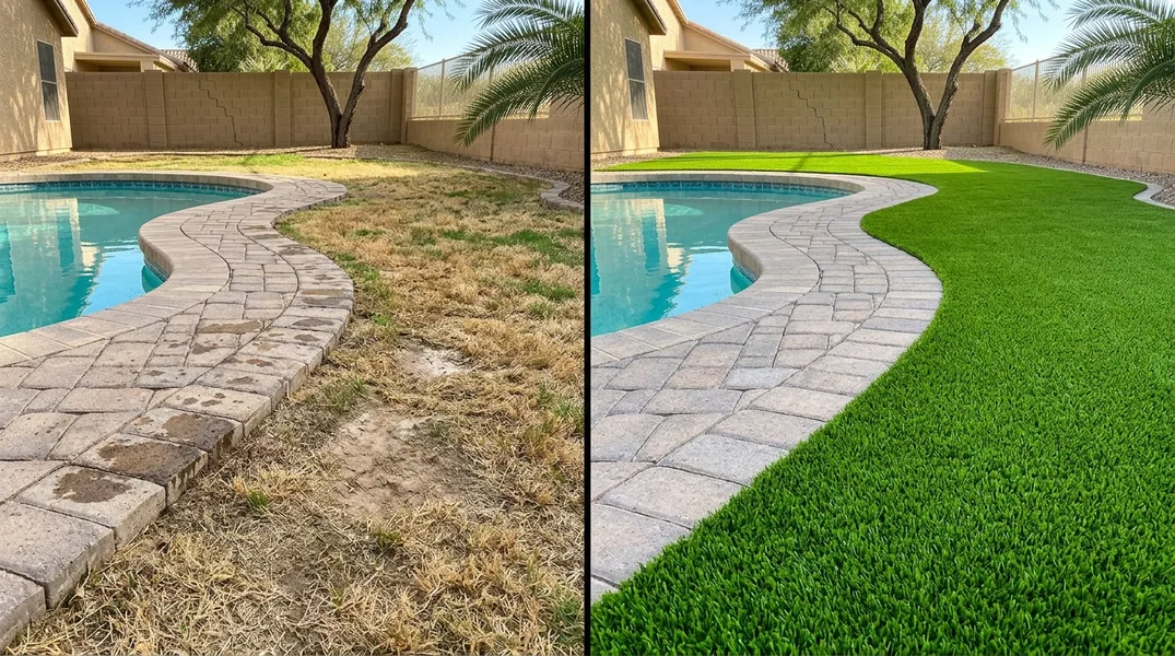 Result artificial grass installation in Chandler - Chandler Turf Installation