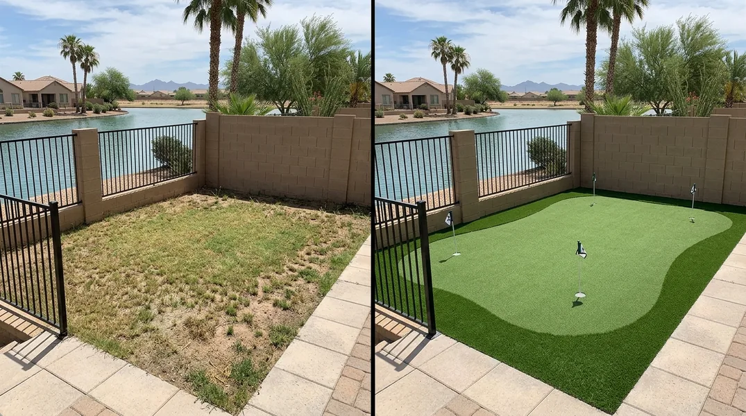 Result artificial grass installation in Chandler - Chandler Turf Installation