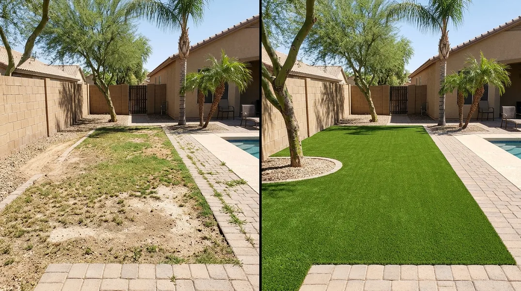 Result artificial grass installation in Chandler - Chandler Turf Installation